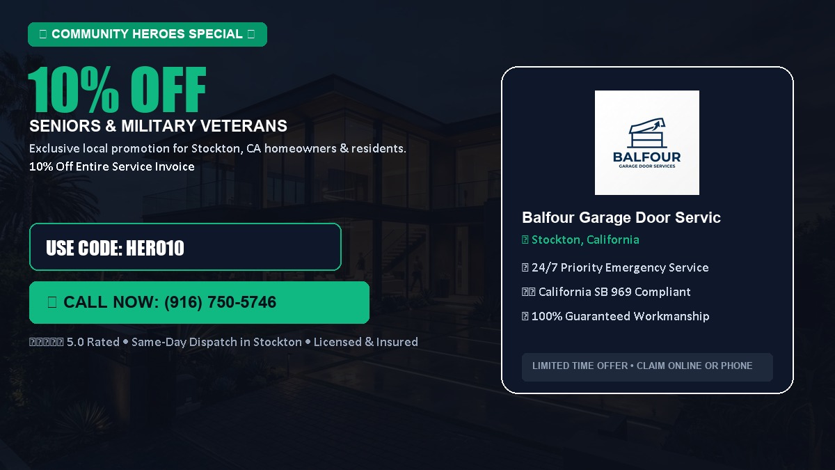 10% OFF Senior Citizens (65+) & Military / Veteran Community Discount in Stockton, CA